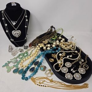 Vintage & Mod Some Signed Costume Jewelry Lot Jar Sterling J CREW Cabi TSC